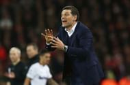 LIVERPOOL, ENGLAND - DECEMBER 11: Slaven Bilic, Manager of West Ham United gestures during the Premier League match between Liverpool and West Ham United at Anfield on December 11, 2016 in Liverpool, England.  (Photo by Jan Kruger/Getty Images)